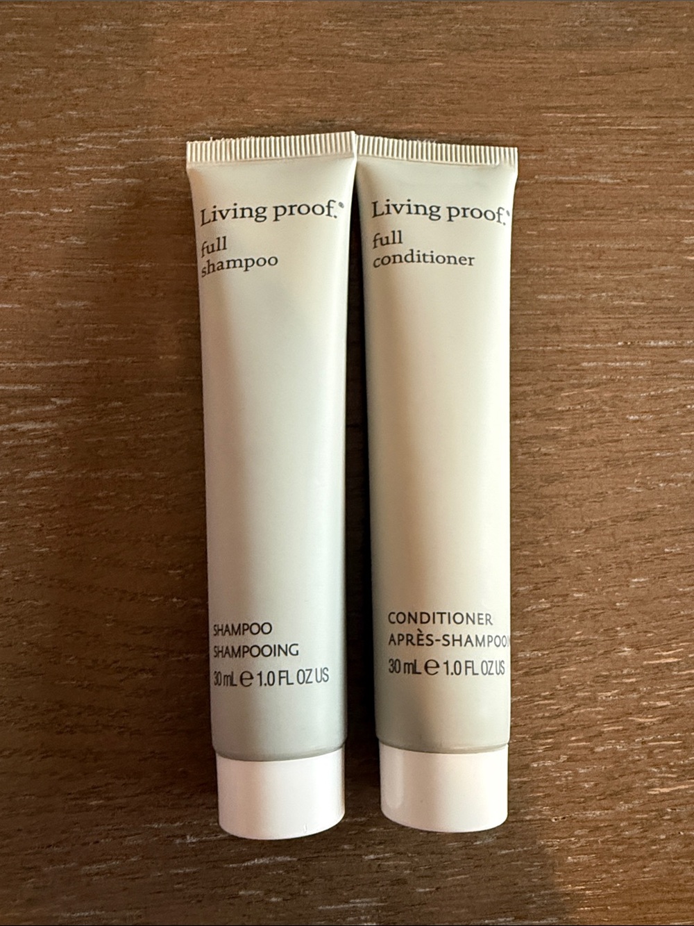 Living Proof Full Shampoo & Conditioner Mini Tubes - Sage Green Travel Size Set